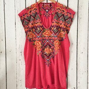 Johnny Was Sentrie Cap Sleeve knit top